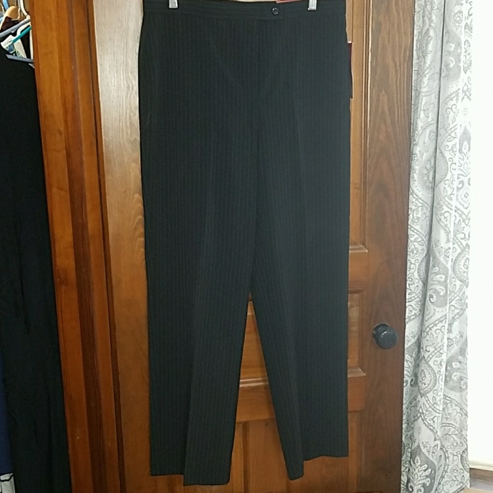 JM Collection - black pinstripe trousers